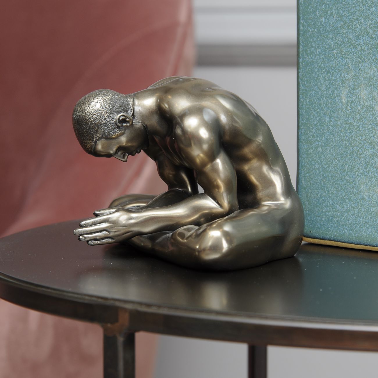 Polyresin Bronze Finish Keswick Meditating Man
