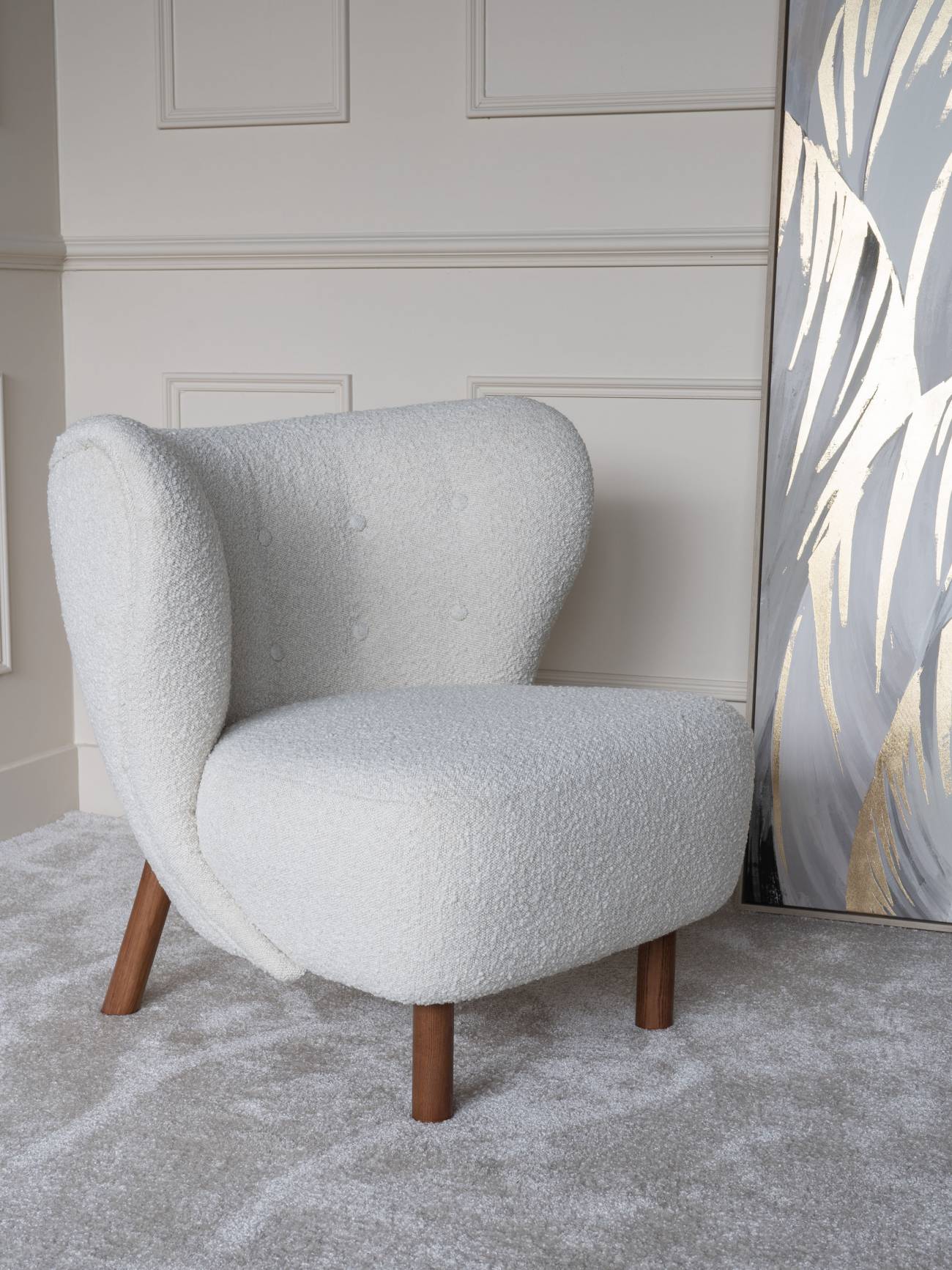 Lewis Wingback Occasional Chair - Cream Boucle