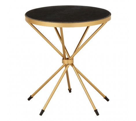 Black Marble Top Side Table