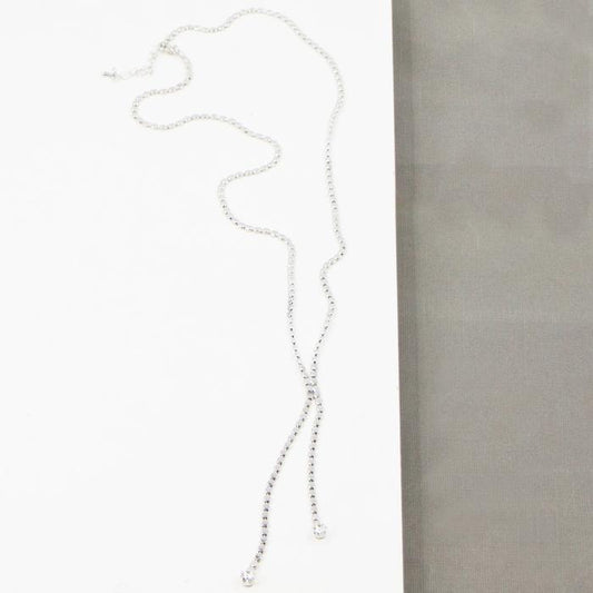 Delicate crystal Y-shape chain necklace