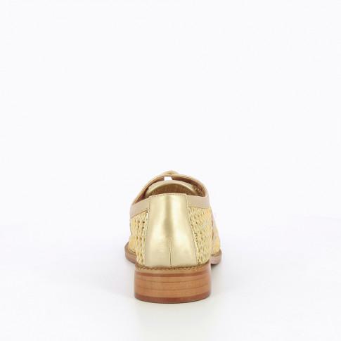 Vanessa Wu Gold Derbies in Woven Material