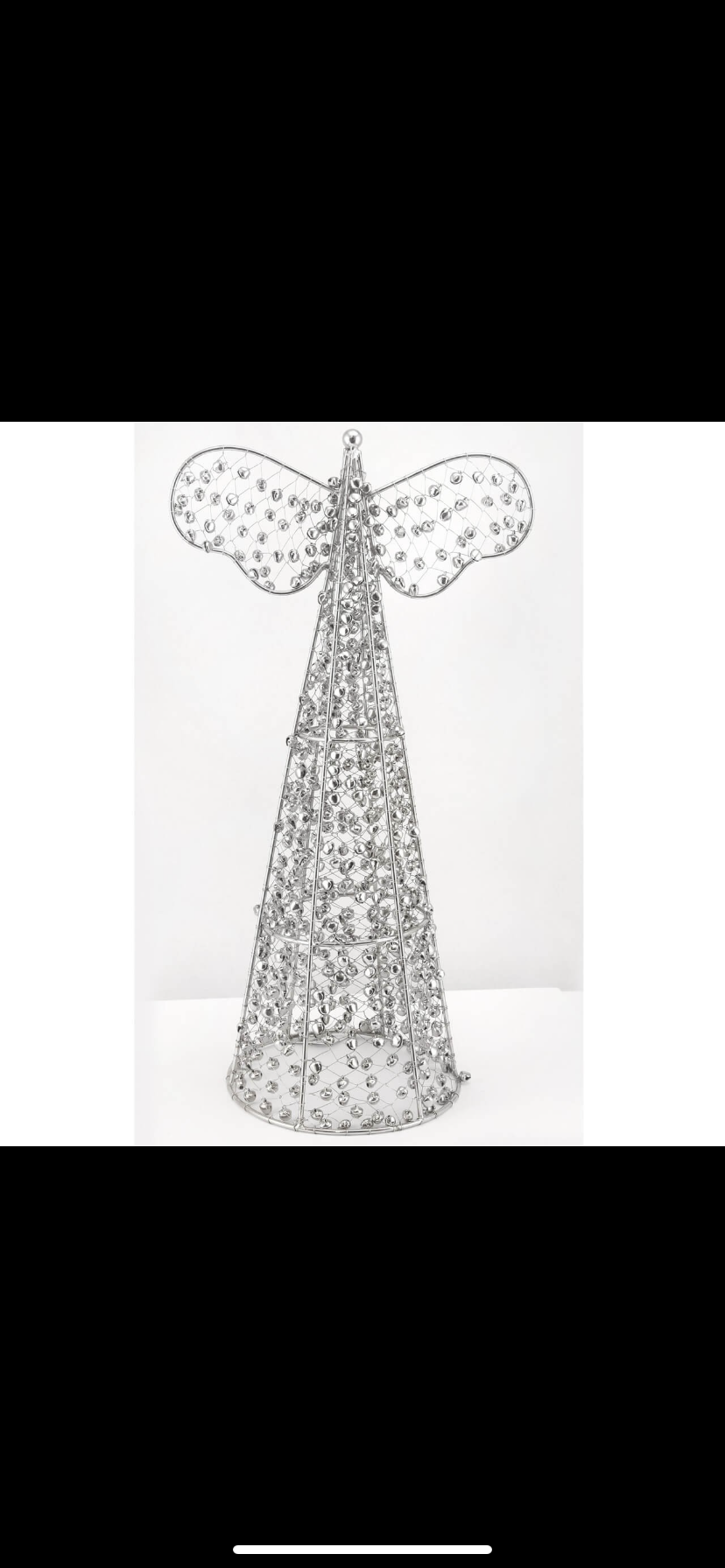 Silver Wire & Beaded Table Top Angel Christmas Decoration
