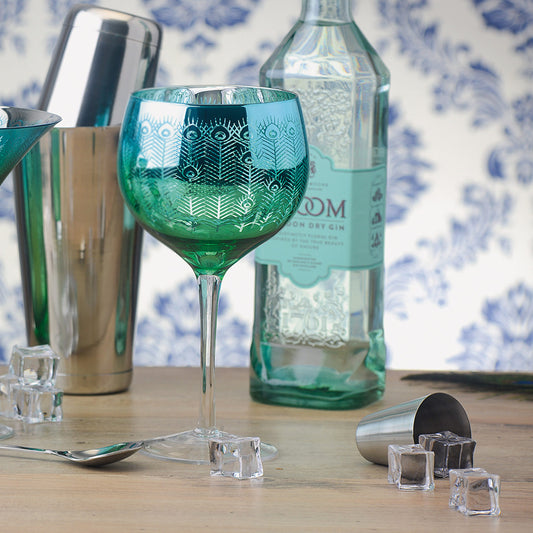 Peacock Gin Glasses - Boxed Set 2