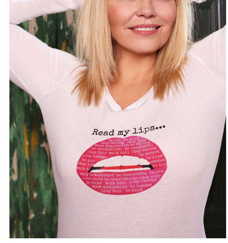 KT & BB “Read my Lips” Words to Live By L/S T-Shirt