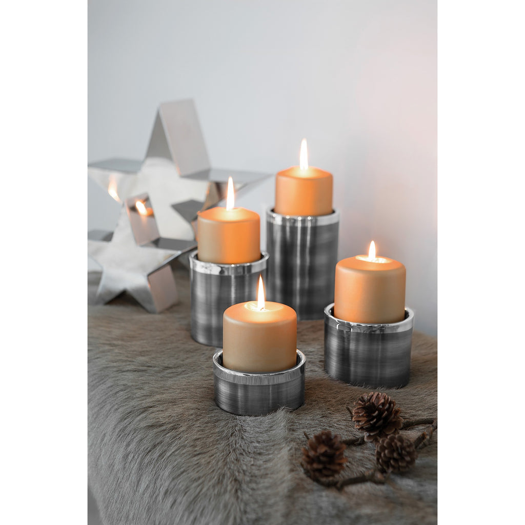 Medium Stainless Steel Antique Grey Candle Holder