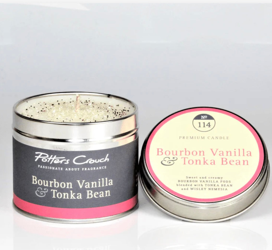 Potters Crouch Bourbon Vanilla & Tonka Bean Scented Candle Tin