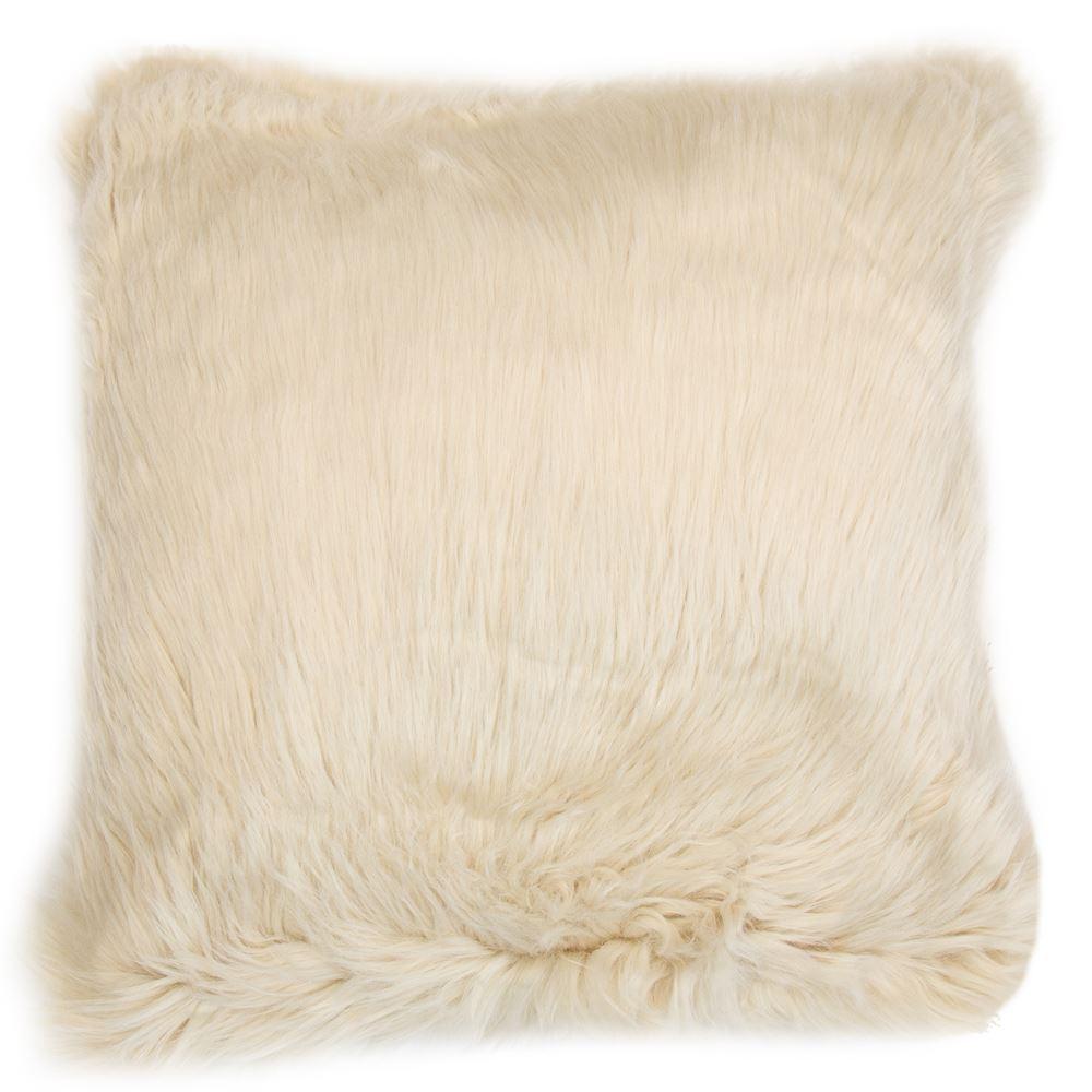 Malini Faux Sheepskin Snug Cushion - Natural - 45 x 45cm