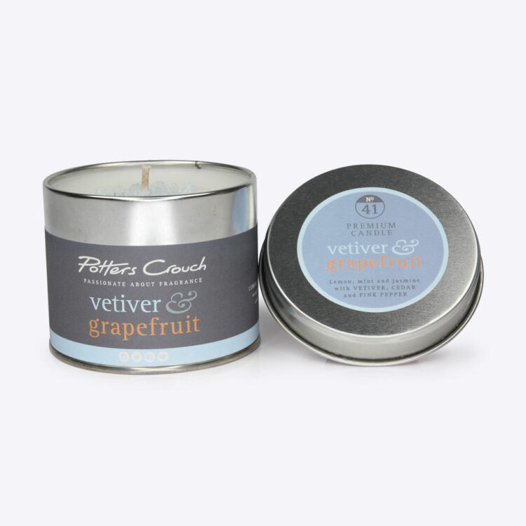 Potters Crouch Vetiver & Grapefruit Scented Candle Tin