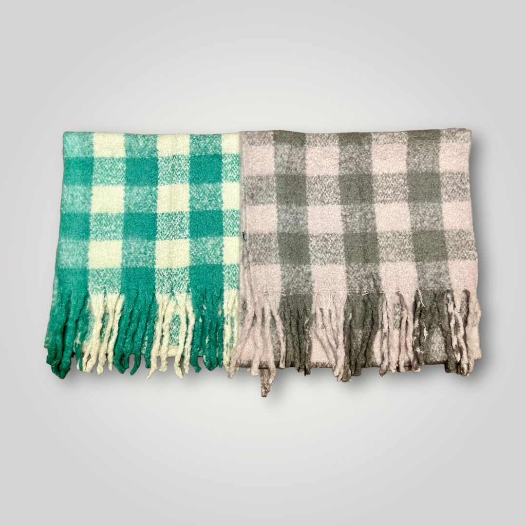 Checked Blanket Scarf ( Boxed)