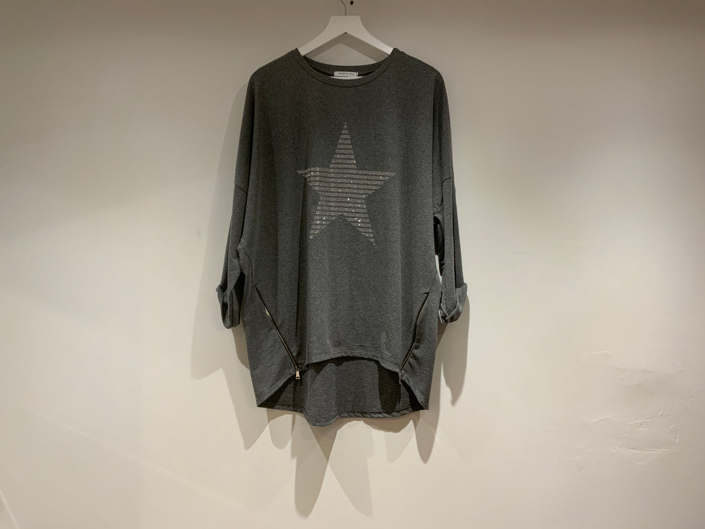 Made in Italy ‘Diamanté Star’ with side zip detail