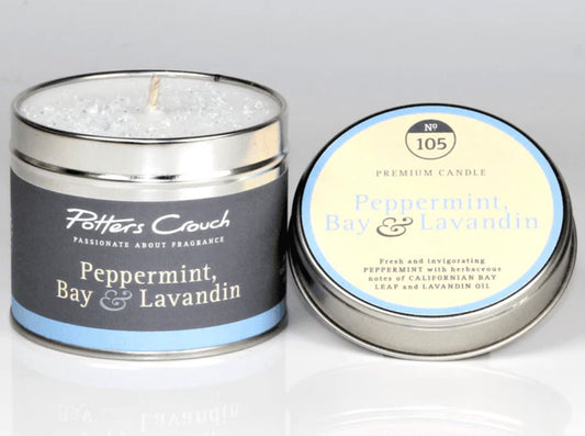 Potters Crouch Peppermint, Bay & Lavendin Scented Candle Tin