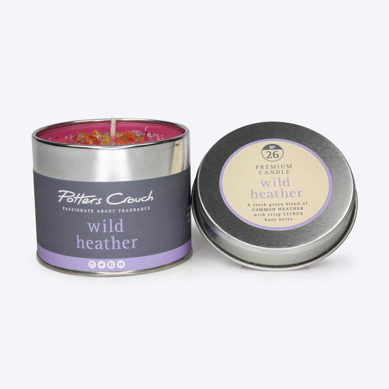 Potters Crouch Wild Heather Scented Candle in a Tin